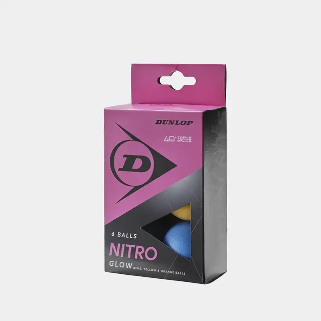 Dunlop 40+ NITRO GLOW 6 BALL BOX YELLOW/ORANGE/BLUE 