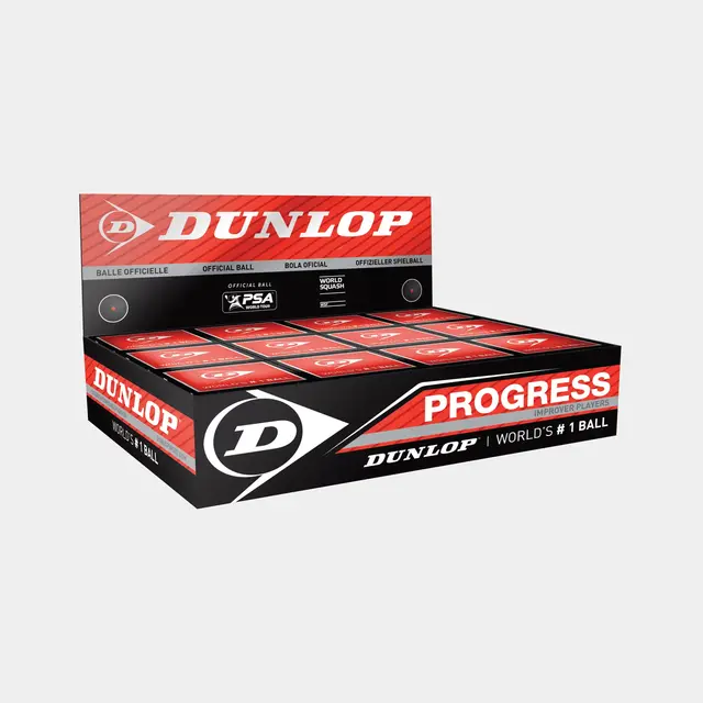 Dunlop PROGRESS - 12 Pack BLACK (SINGLE RED DOT) 