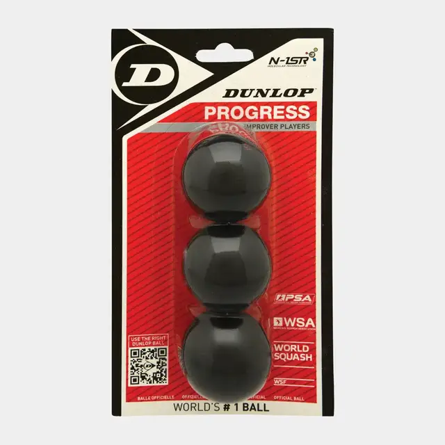 Dunlop PROGRESS 3 BALL BLISTER BLACK (SINGLE RED DOT) 