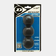 Dunlop INTRO 3 BALL BLISTER BLACK (SINGLE BLUE DOT)