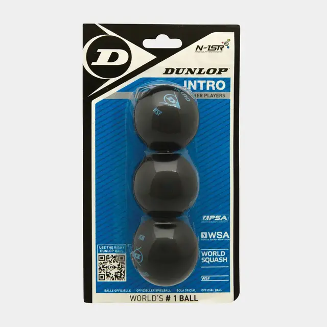 Dunlop INTRO 3 BALL BLISTER BLACK (SINGLE BLUE DOT) 