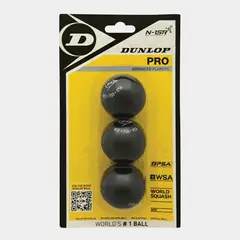 Dunlop PRO 3 BALL BLISTER BLACK (DOUBLE YELLOW DOT)