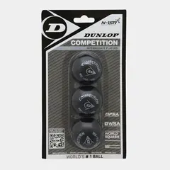 Dunlop COMPETITION 3 BALL BLISTER BLACK (SINGLE GREY DOT)