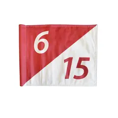 Flagga diagonal/siffror tub Red/White 9 stk