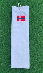 Towel w/clip Norwegian Flag White