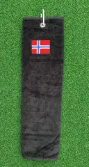 Towel w/clip Norwegian Flag Black